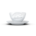 Filiżanka porcelanowa 200 ml do kawy Laughing/Roześmiana, biały - TASSEN - 58Products